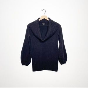 ANN TAYLOR Black Cowl Neck Sweater